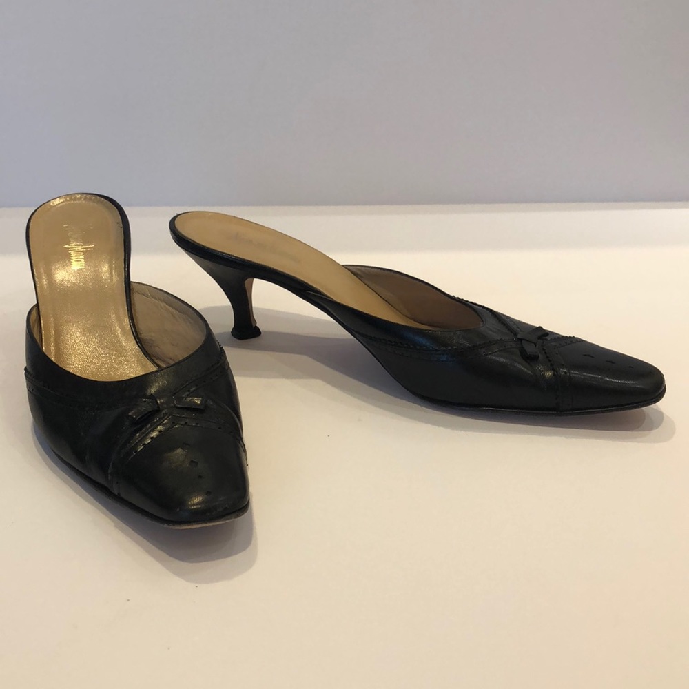 Neumann Marcus Black Italian Mule 2.5 inch, 10 B